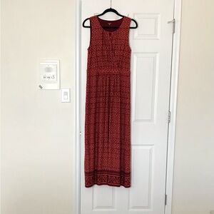 Garnet Hill Red Sleeveless Maxi Dress, L